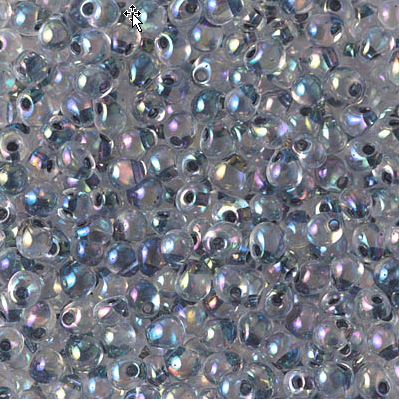 Goutte Miyuki Noir Lined Crystal AB (3.4mm)