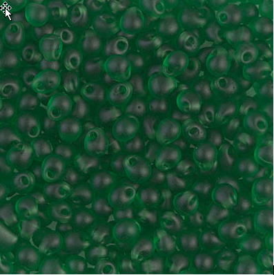 Goutte Miyuki Vert Transparent Mat  (3,4mm)