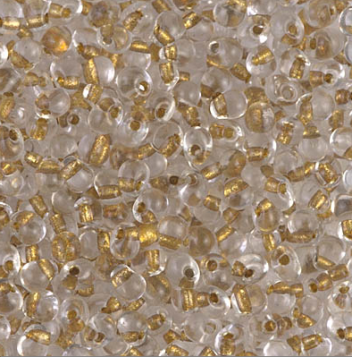 Goutte Miyuki Sparkling Metallic Gold Lined Crysatl (3.4mm)