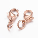 Fermoir - Mousqueton en acier inoxydable, or rose (à la pièce)