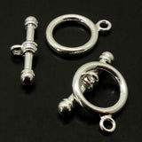 Fermoir - Collet argenté 17 mm (à la pièce)