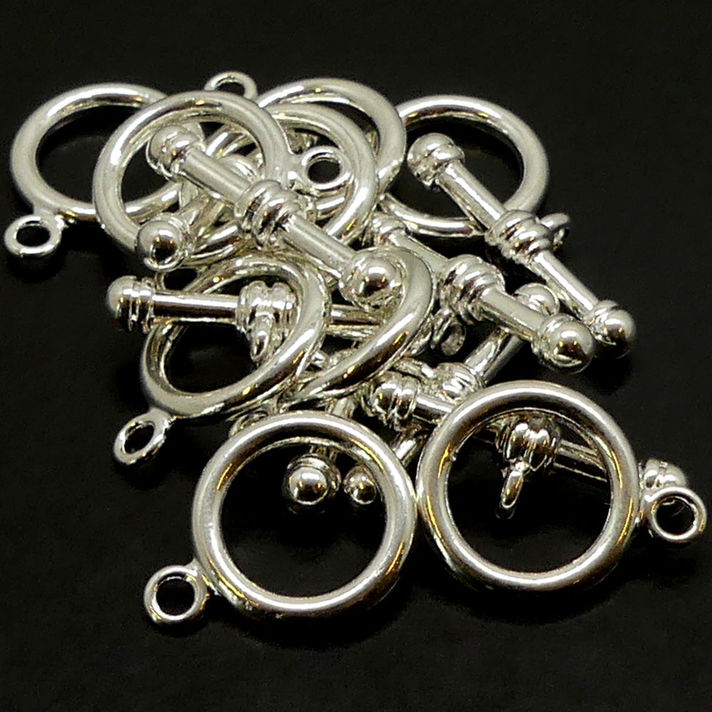 Fermoir - Collet argenté 17 mm (à la pièce)