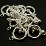 Fermoir - Collet argenté 17 mm (à la pièce)