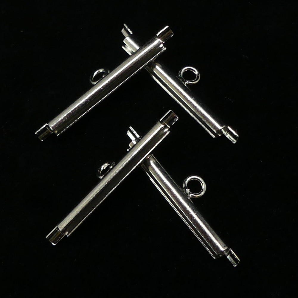 Fermoir - Embout à clipser plaqué argent 20 mm (2 pces)