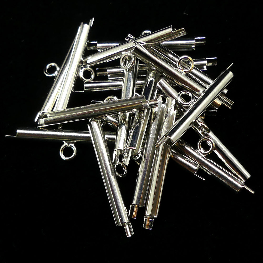 Fermoir - Embout à clipser plaqué argent 20 mm (2 pces)