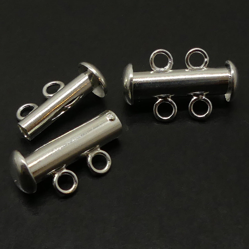 Fermoir - Glissière 2 rangs argenté (à la pièce)