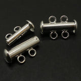 Fermoir - Glissière 2 rangs argenté (à la pièce)