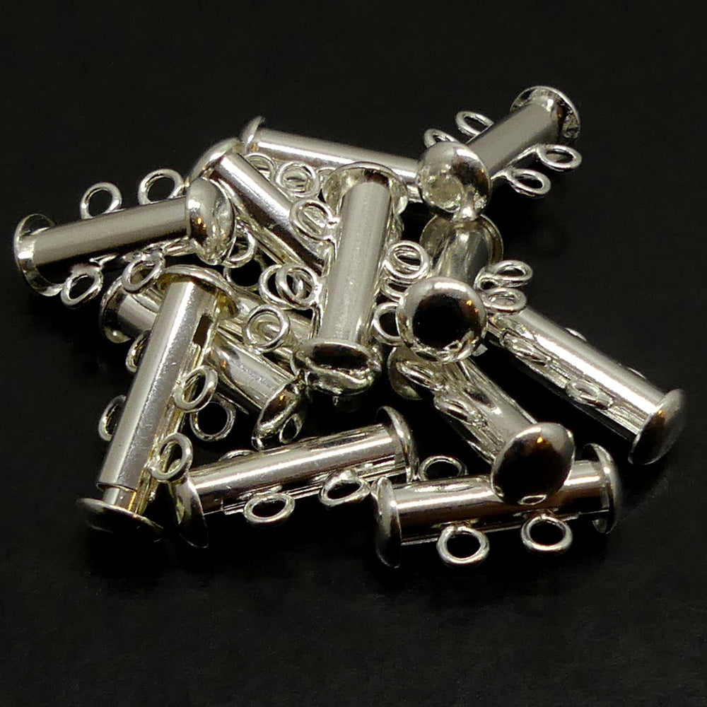 Fermoir - Glissière 2 rangs argenté (à la pièce)