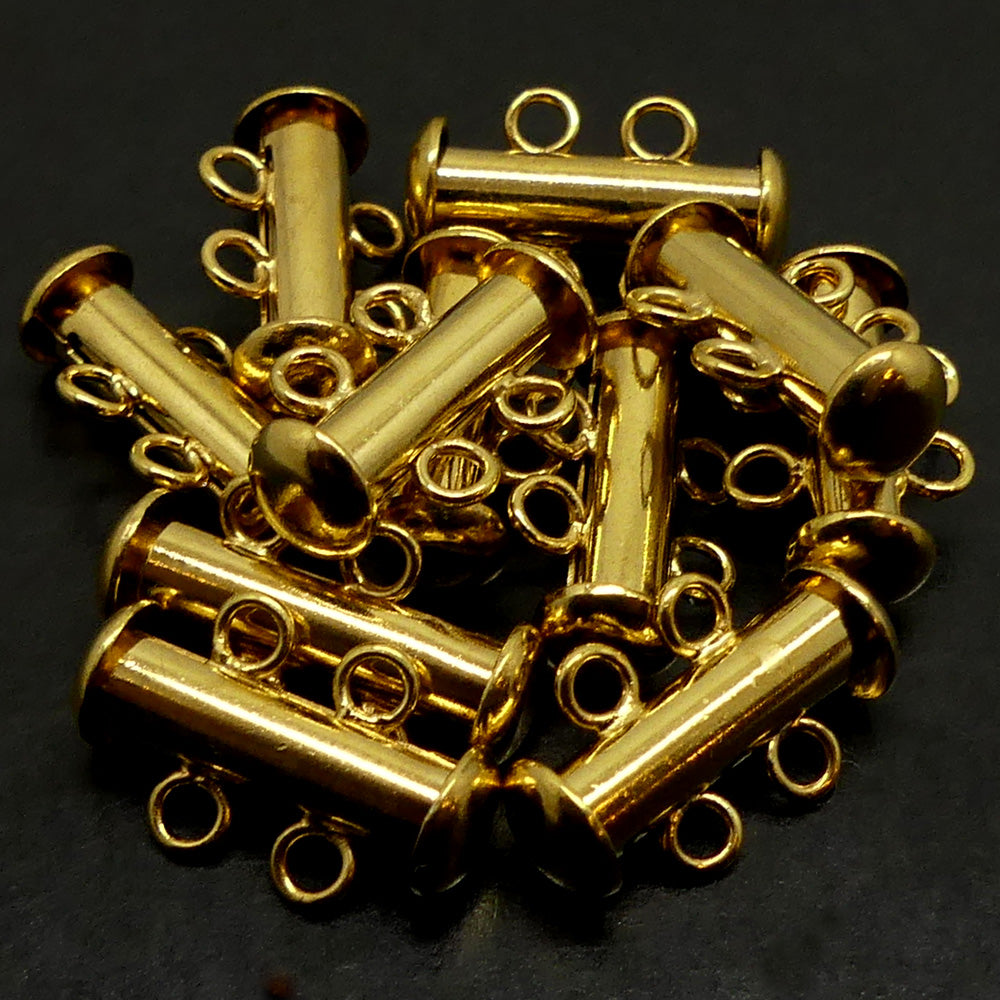 Fermoir - Glissière 2 rangs doré (à la pièce)