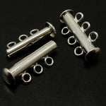 Fermoir - Glissière 3 rangs argenté (à la pièce)