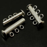 Fermoir - Glissière 3 rangs argenté (à la pièce)