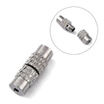 Fermoir - Colonne à vis en laiton plaqué platine (à la pièce)