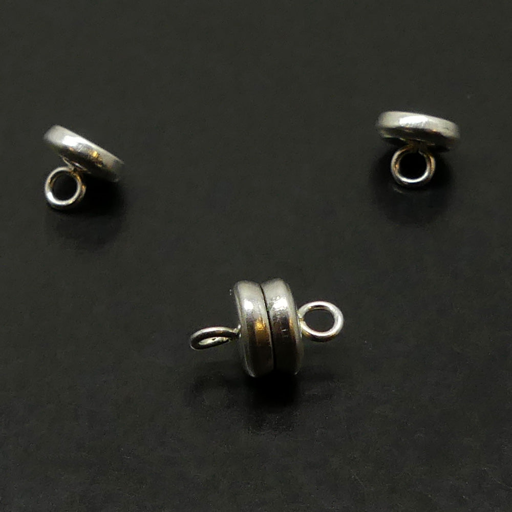Fermoir - Aimanté plat argenté 5 mm (à la pièce)
