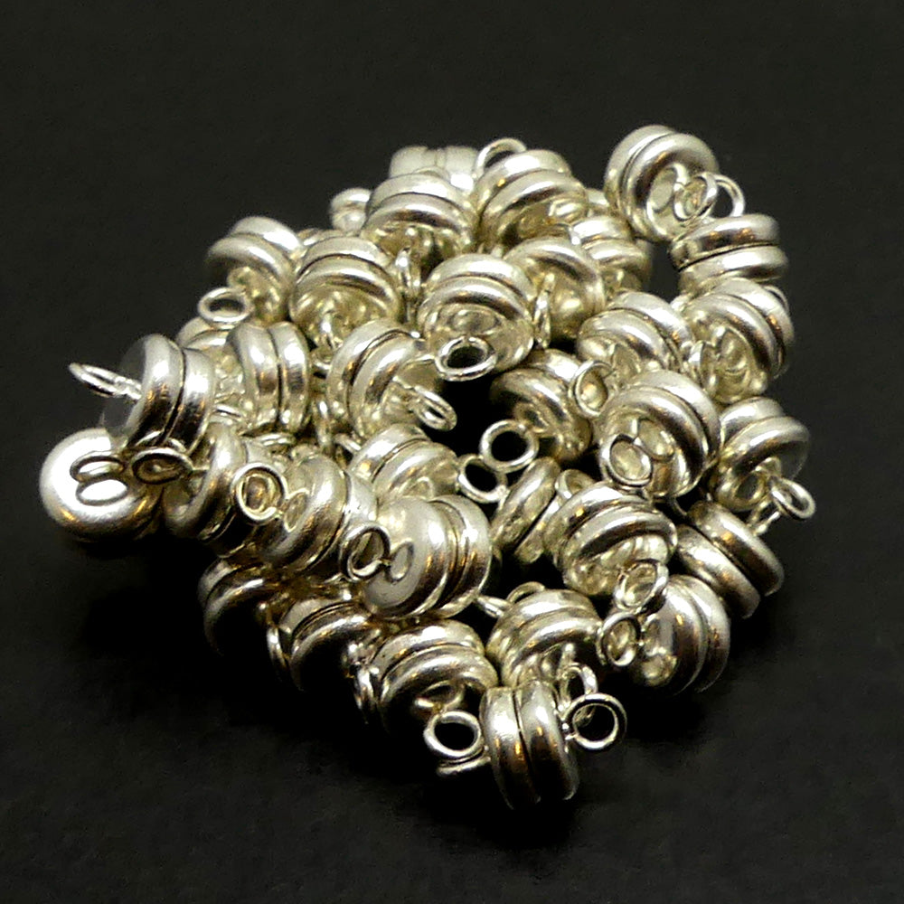 Fermoir - Aimanté plat argenté 5 mm (à la pièce)