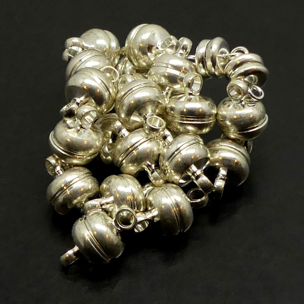 Fermoir - Aimanté plat argenté 11.5 mm (à la pièce)
