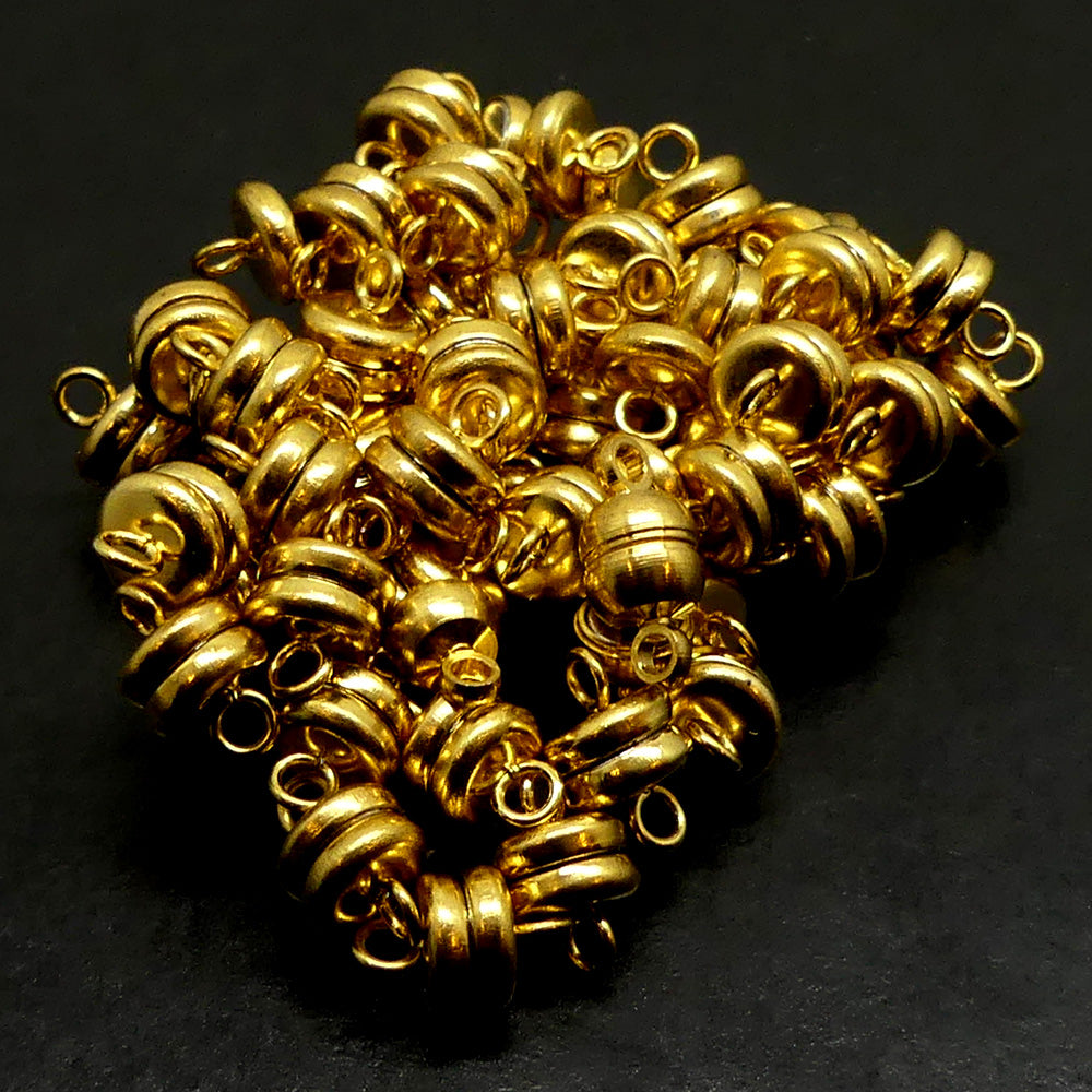 Fermoir - Aimanté plat doré 11 mm (1 set de 2 pièces)