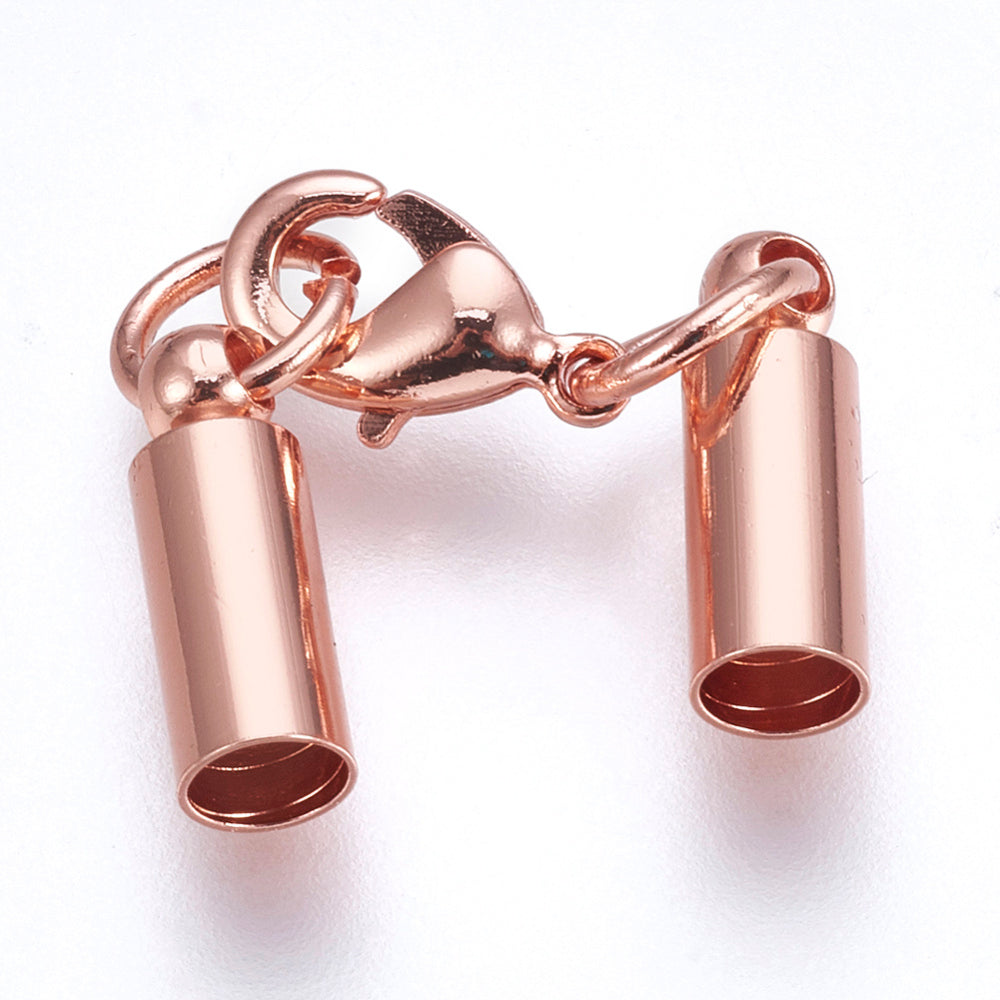 Fermoirs avec embout pour cordon - Rose Doré (1pce)