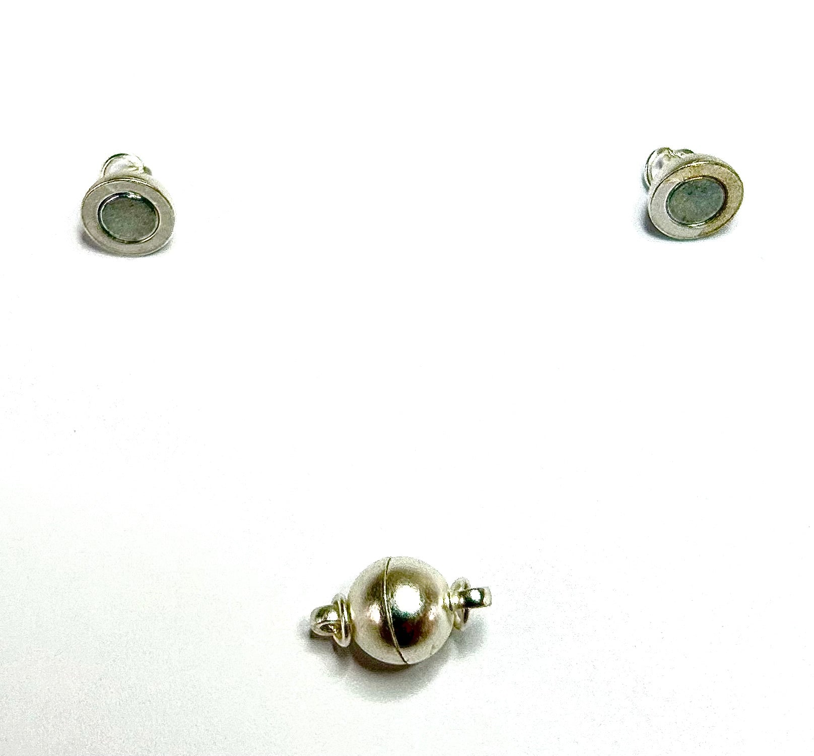 Fermoir - Aimanté ovale en laiton, argent mat (à la pièce)