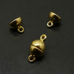 Fermoir - Aimanté boule en laiton, doré, 14 x 8 mm (à la pièce)
