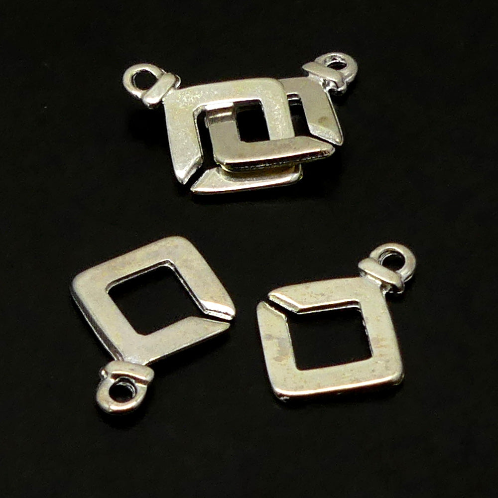 Fermoir - Crochet Carré - Argenté (1 pce)