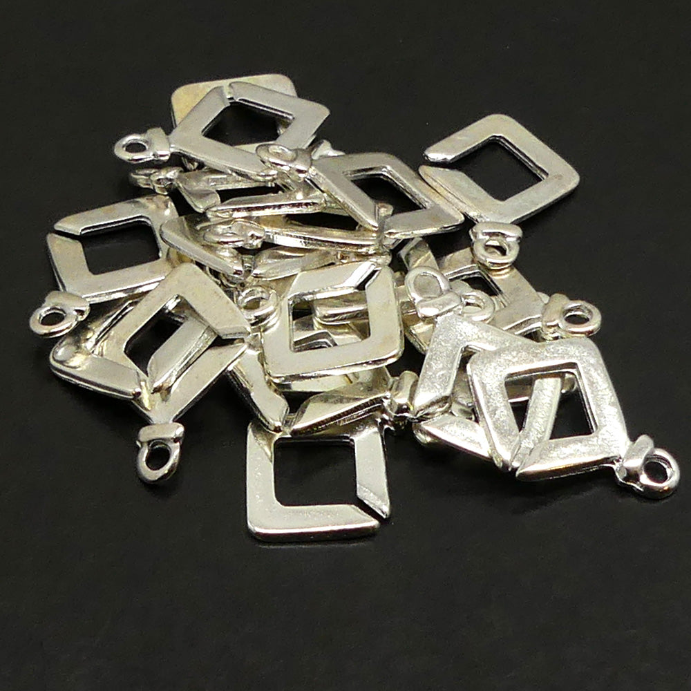 Fermoir - Crochet Carré - Argenté (1 pce)