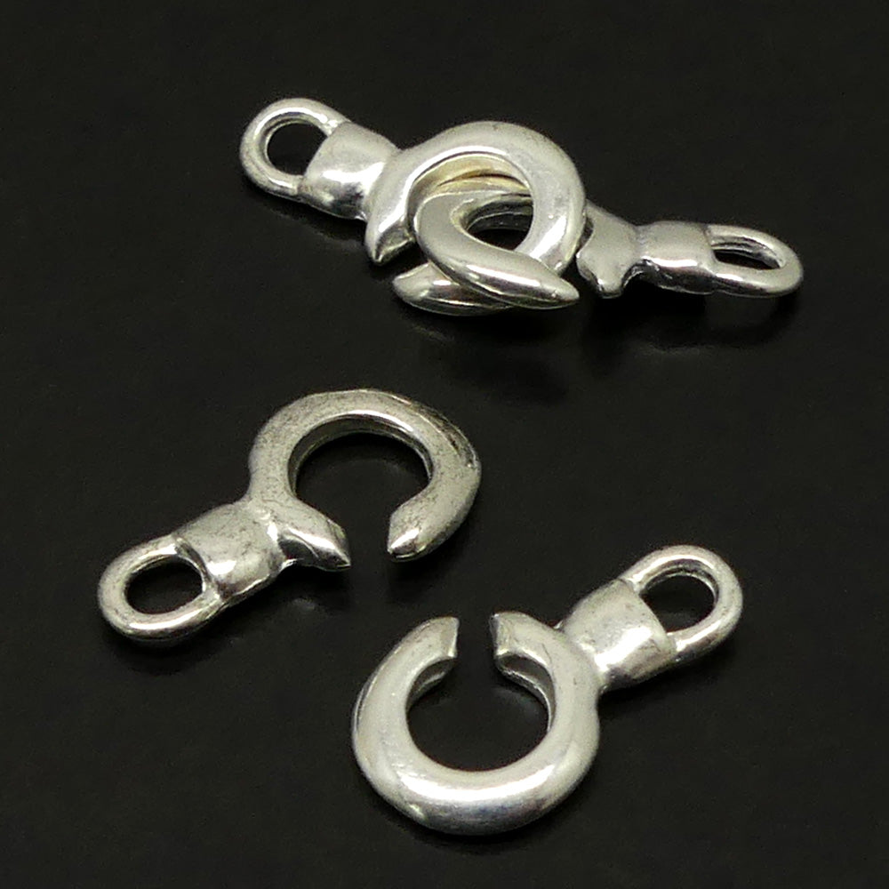 Fermoir - Crochet rond argenté (à la pièce)