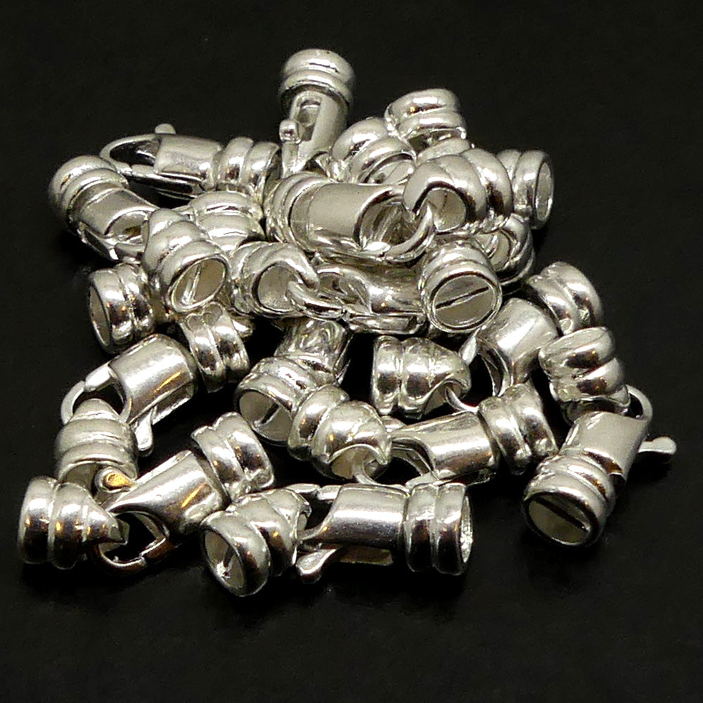 Fermoir - Mousqueton à embout argenté (à la pièce)