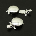 Fermoir - Clip Tortue en Laiton - Plaqué Argent (1pce)