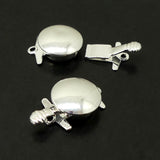 Fermoir - Clip Tortue en Laiton - Plaqué Argent (1pce)