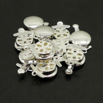 Fermoir - Clip Tortue en Laiton - Plaqué Argent (1pce)