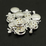 Fermoir - Clip Tortue en Laiton - Plaqué Argent (1pce)