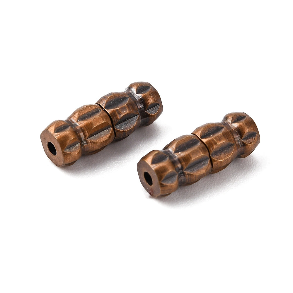 Fermoirs en laiton tube- Cuivre rouge (5pces)