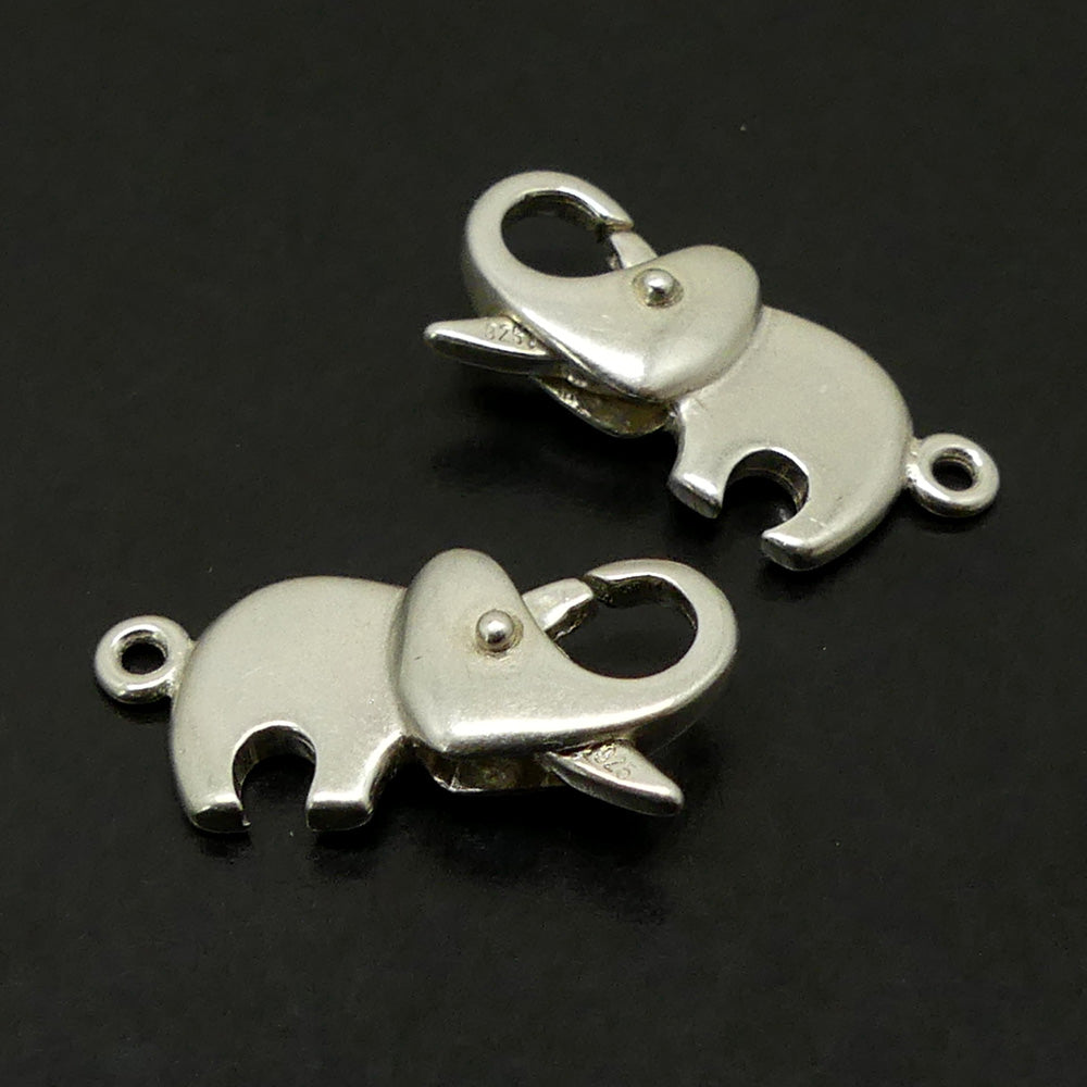 Fermoir - Mousqueton Éléphant -  Argenté (1 pce)