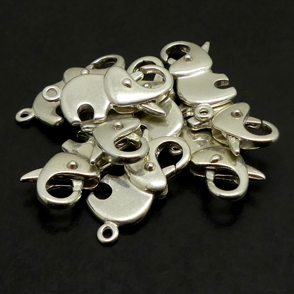 Fermoir - Mousqueton Éléphant -  Argenté (1 pce)