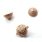 Fermoir - Aimanté boule or rose avec zircons (à la pièce)