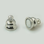 Fermoirs magnétiques "Ovale"- Platine (1pce)