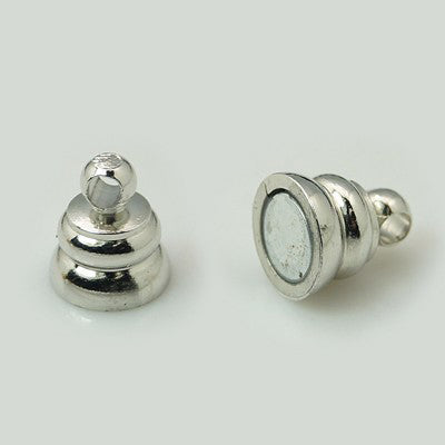 Fermoirs magnétiques "Ovale"- Platine (1pce)