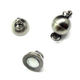 Fermoir - Aimanté boule10 mm - Gris anthracite  (1 pièce)