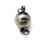 Fermoir - Aimanté boule10 mm - Gris anthracite  (1 pièce)