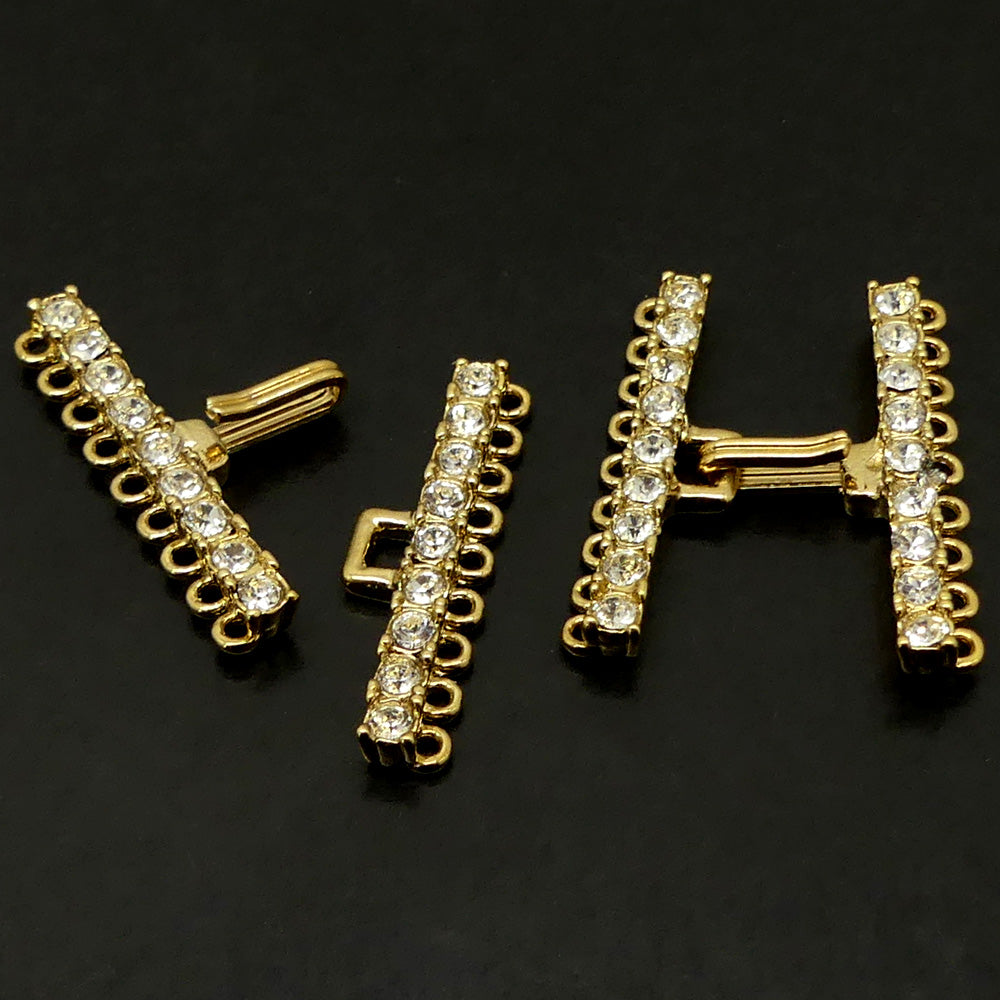 Fermoir - Crochet 9 Rangs - Doré -1 pce