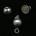 Fermoir magnétique Boule 10mm - Platine mat - 1 pce 