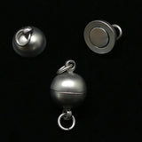 Fermoir magnétique Boule 10mm - Platine mat - 1 pce 