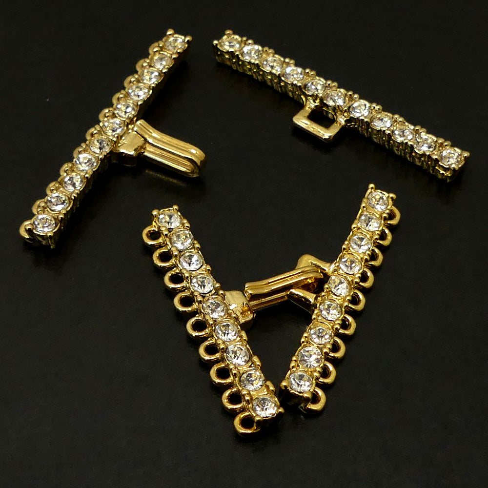 Fermoir - Crochet Doré à 11 Rangs (1 pce)