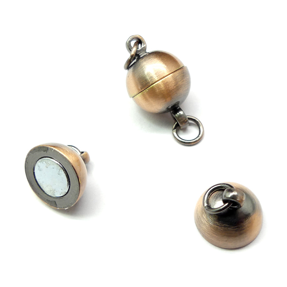 Fermoir - Aimanté boule 10 mm - Cuivré  (1 pièce)