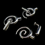 Fermoir - Spirale avec calotte -Argenté (1 pièce)