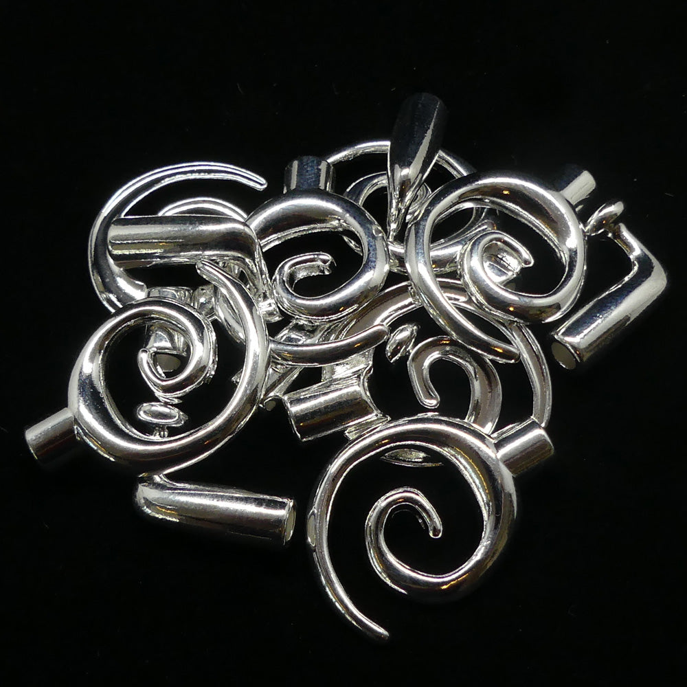 Fermoir - Spirale avec calotte -Argenté (1 pièce)