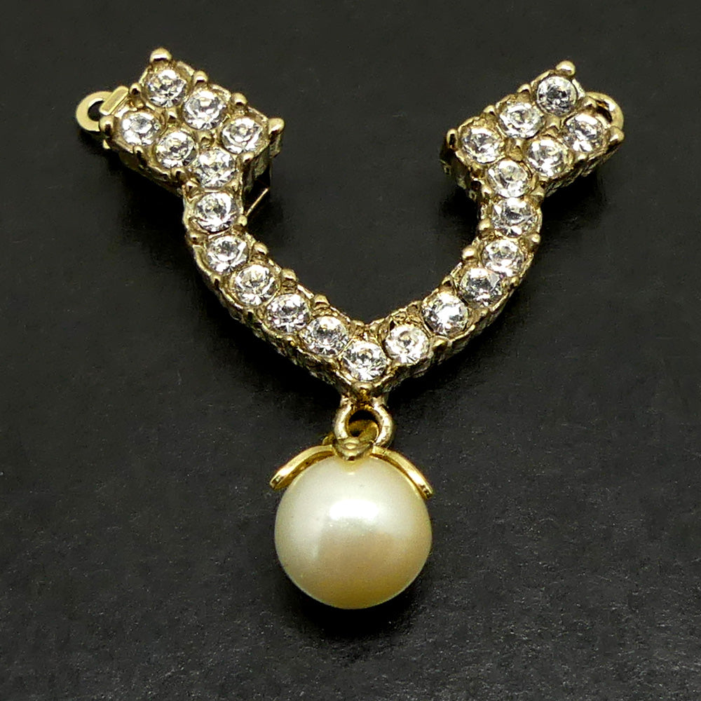 Fermoir - Clip Fantaisie avec Perle - Doré (1 pièce)