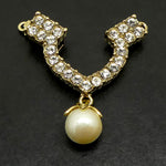 Fermoir - Clip Fantaisie avec Perle - Doré (1 pièce)