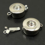 Fermoir - Clip Rond  avec Cristal - Doré (1 pièce)