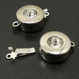 Fermoir - Clip Rond  avec Cristal - Doré (1 pièce)